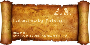 Latosinszky Malvin névjegykártya